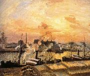 Sunset Pier Camille Pissarro